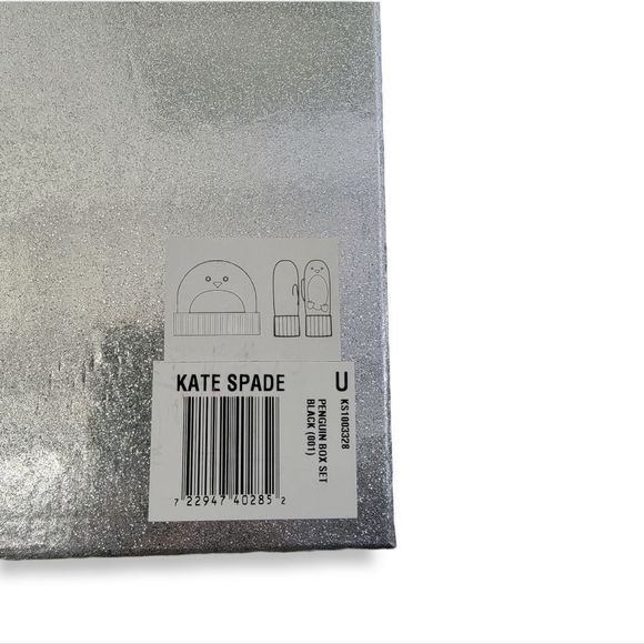 *NWT**NIB*KATE SPADE New York Black & White Penguin Beanie Mittens Luxe Box Set! - Picture 6 of 6